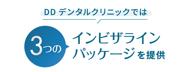 DDデンタルクリニックでは3つのインビザラインパッケージを提供