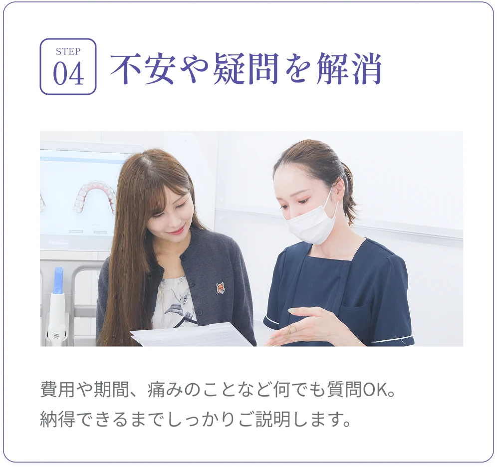 お悩みを気軽に相談。どんな些細なことでも納得いくまでご相談ください